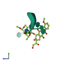 PDB entry 215d coloured by chain, side view.