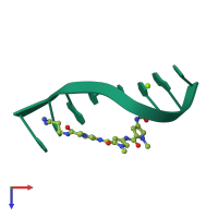 PDB entry 216d coloured by chain, top view.