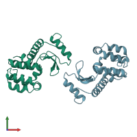 PDB entry 216l coloured by chain, front view.