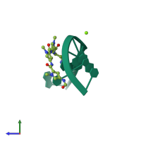 PDB entry 217d coloured by chain, side view.