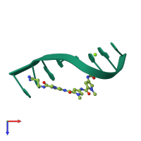 PDB entry 217d coloured by chain, top view.