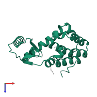 Endolysin in PDB entry 217l, assembly 1, top view.