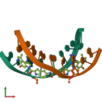 PDB entry 226d coloured by chain, front view.