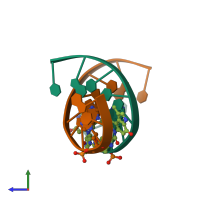 PDB entry 226d coloured by chain, side view.