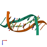 PDB entry 226d coloured by chain, top view.