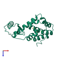 PDB entry 226l coloured by chain, top view.