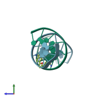 PDB entry 227d coloured by chain, side view.