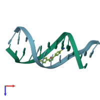 PDB entry 227d coloured by chain, top view.