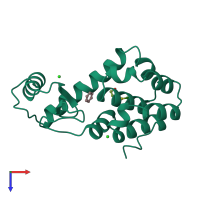 PDB entry 227l coloured by chain, top view.