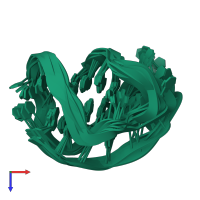 PDB entry 230d coloured by chain, ensemble of 7 models, top view.
