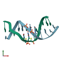 PDB entry 233d coloured by chain, front view.