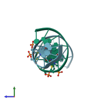 PDB entry 233d coloured by chain, side view.