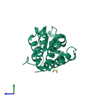 PDB entry 233l coloured by chain, side view.