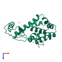 PDB entry 233l coloured by chain, top view.