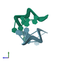 PDB entry 239d coloured by chain, side view.