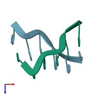 PDB entry 239d coloured by chain, top view.