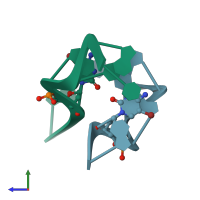 PDB entry 242d coloured by chain, side view.