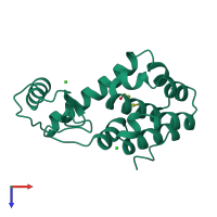 PDB entry 243l coloured by chain, top view.