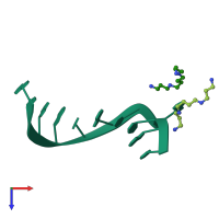 PDB entry 248d coloured by chain, top view.