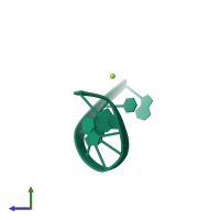 PDB entry 253d coloured by chain, side view.