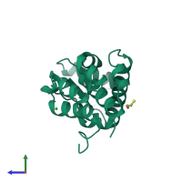PDB entry 254l coloured by chain, side view.
