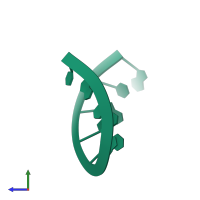 PDB entry 260d coloured by chain, side view.