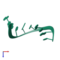 PDB entry 260d coloured by chain, top view.