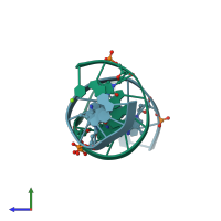 PDB entry 265d coloured by chain, side view.