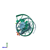 PDB entry 266d coloured by chain, side view.