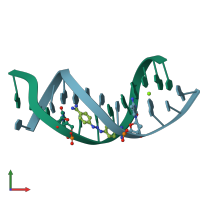 PDB entry 268d coloured by chain, front view.