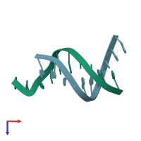PDB entry 272d coloured by chain, top view.