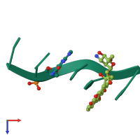 PDB entry 278d coloured by chain, top view.