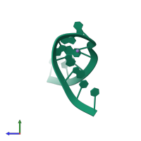 PDB entry 283d coloured by chain, side view.