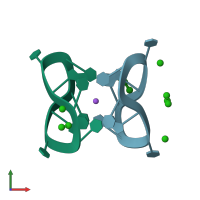 PDB entry 284d coloured by chain, front view.