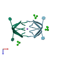 PDB entry 284d coloured by chain, top view.