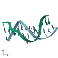 PDB entry 285d coloured by chain, front view.