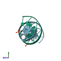 PDB entry 285d coloured by chain, side view.