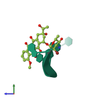 PDB entry 288d coloured by chain, side view.