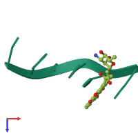 PDB entry 288d coloured by chain, top view.