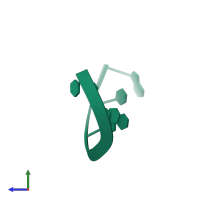 PDB entry 28dn coloured by chain, side view.