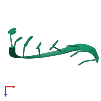 PDB entry 28dn coloured by chain, top view.