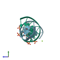 PDB entry 291d coloured by chain, side view.