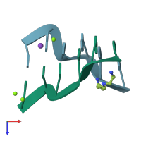 PDB entry 292d coloured by chain, top view.