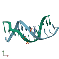 PDB entry 297d coloured by chain, front view.