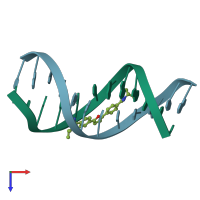 PDB entry 298d coloured by chain, top view.