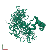 PDB entry 2a05 coloured by chain, ensemble of 23 models, front view.