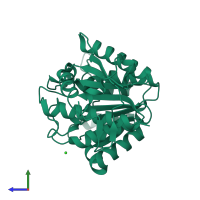 PDB entry 2a0m coloured by chain, side view.