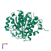 PDB entry 2a0m coloured by chain, top view.