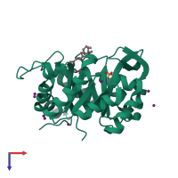 PDB entry 2a0n coloured by chain, top view.