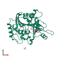 PDB entry 2a0y coloured by chain, front view.